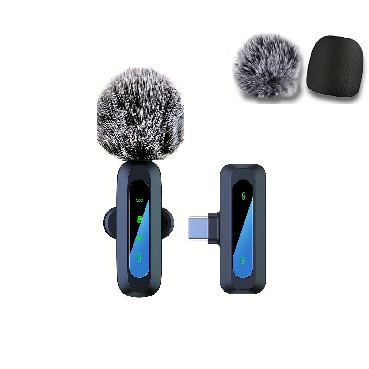 Lavalier Wireless Microphone 70mAh Rechargeable Battery Clip-On Podcast Mic for Streaming Vlogging Voice Recording Plug & Play