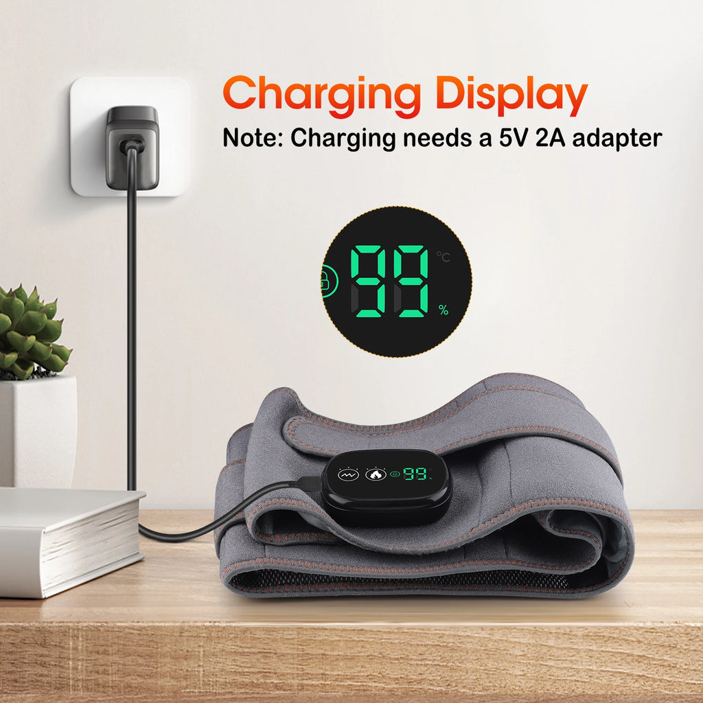 Infrared Heating Waist Massager Electric Belt Vibration USB Charge Red Light Hot Compress Lumbar Back Support Brace Relaxation