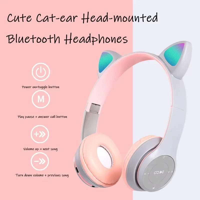 Bluetooth 5.0 Wireless Stereo P47 Folding Headset Universal Sports Gaming Headset with Popular Noise Cancelling Mic