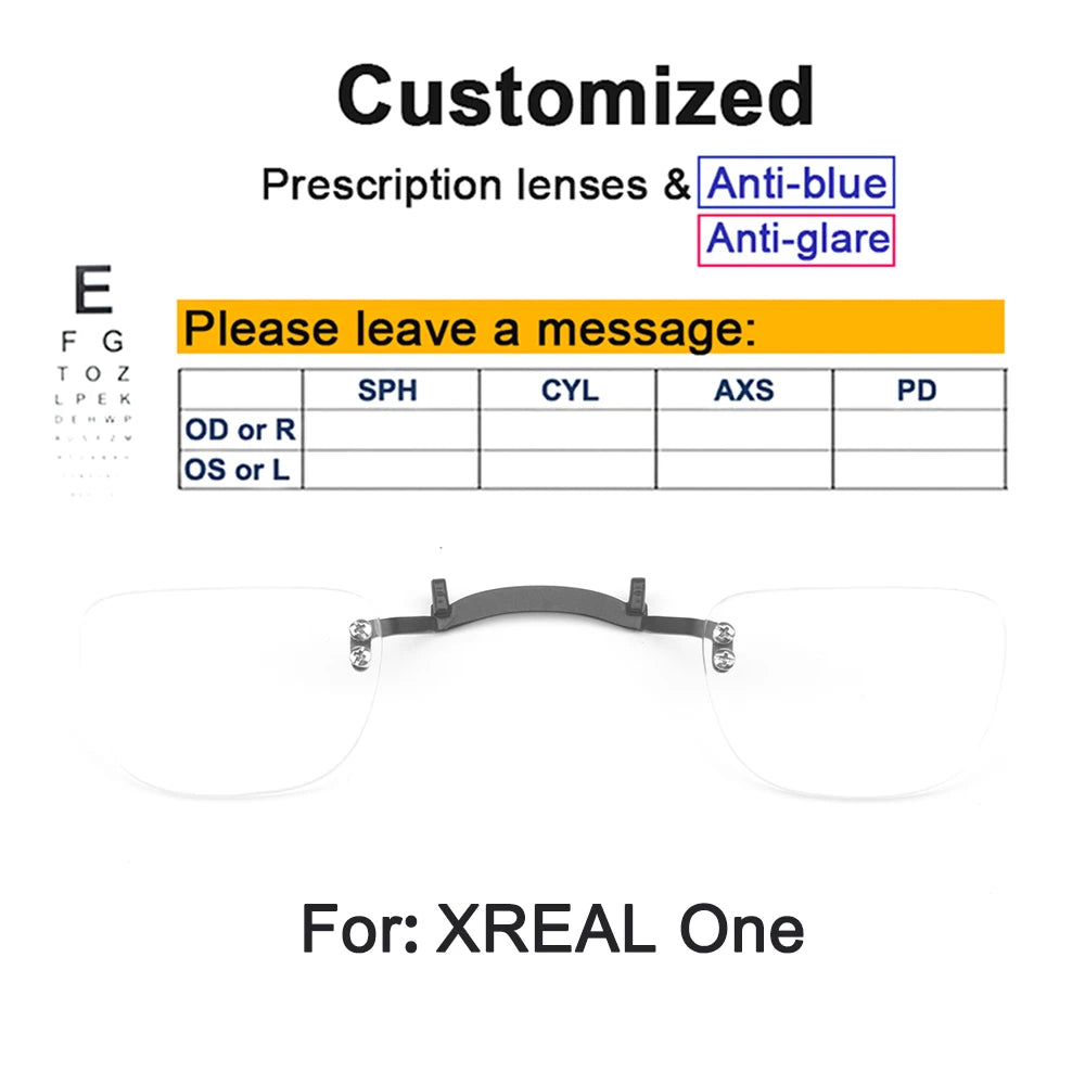 Prescription Lenses For Xreal Air/Air 2/Pro/One AR Smart Glasses Lens Custom Myopia Hyperopia Astigmatism Anti-Blue Eyeglasses