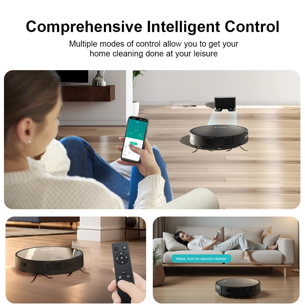 Robot Vacuum Cleaner Combo Mop,3500PA Suction Robotic,WiFi/Voice Control,Auto-Recharge,Pet Hair For Home Vacuum Cleaning Robot