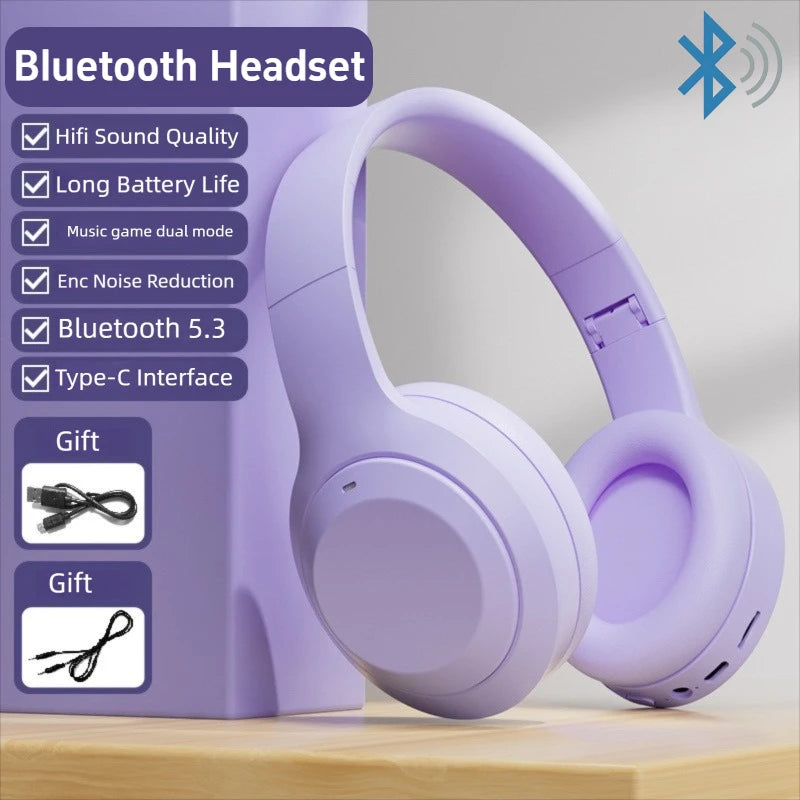 HIFI Stereo Bluetooth 5.3 M5 Wireless Headset HiFi Stereo Earphones Noise Cancelling Gaming Headband Foldable with Mic Earbuds