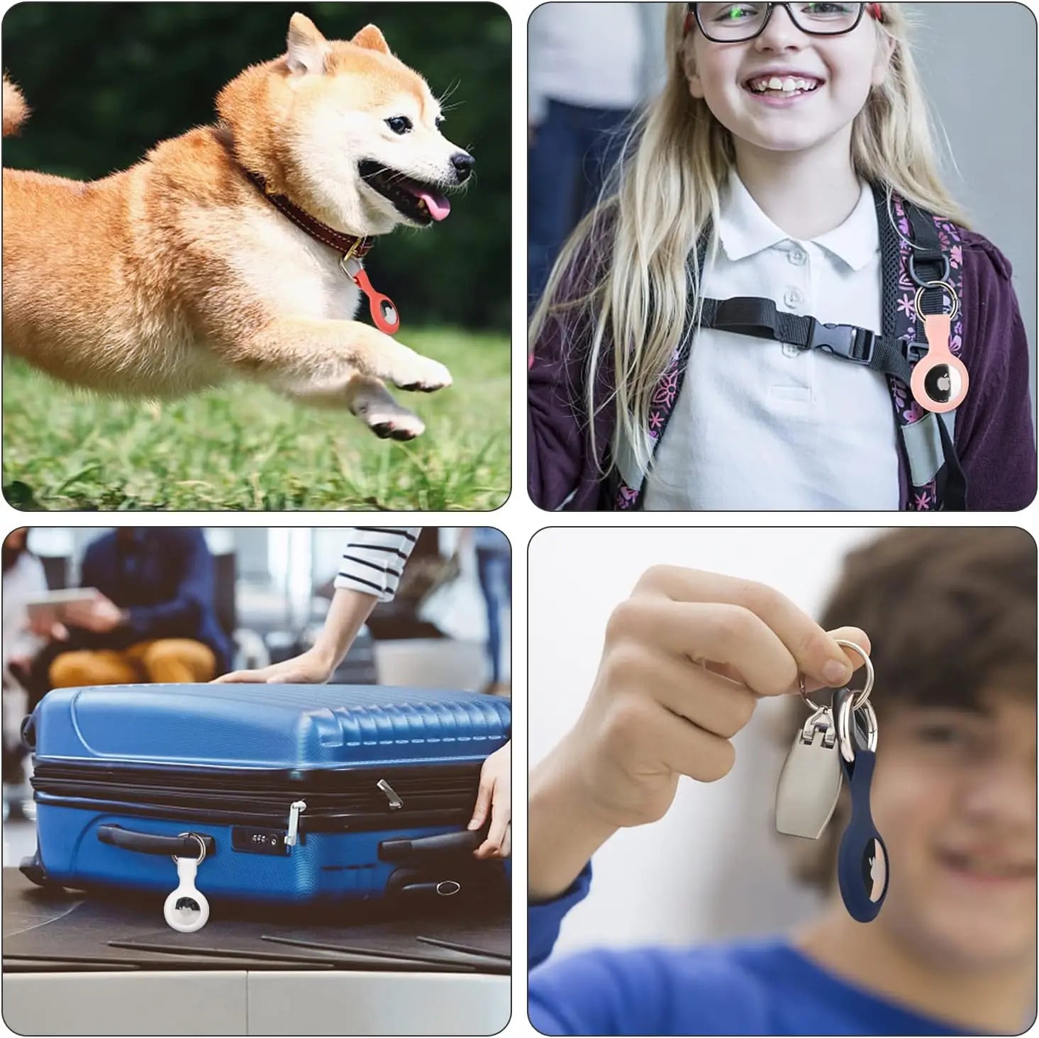 Silicone Case for Apple Airtags Cover Protective Shell Tracker Accessories Anti-scratch Sleeve Keychain For Apple Air tag Case