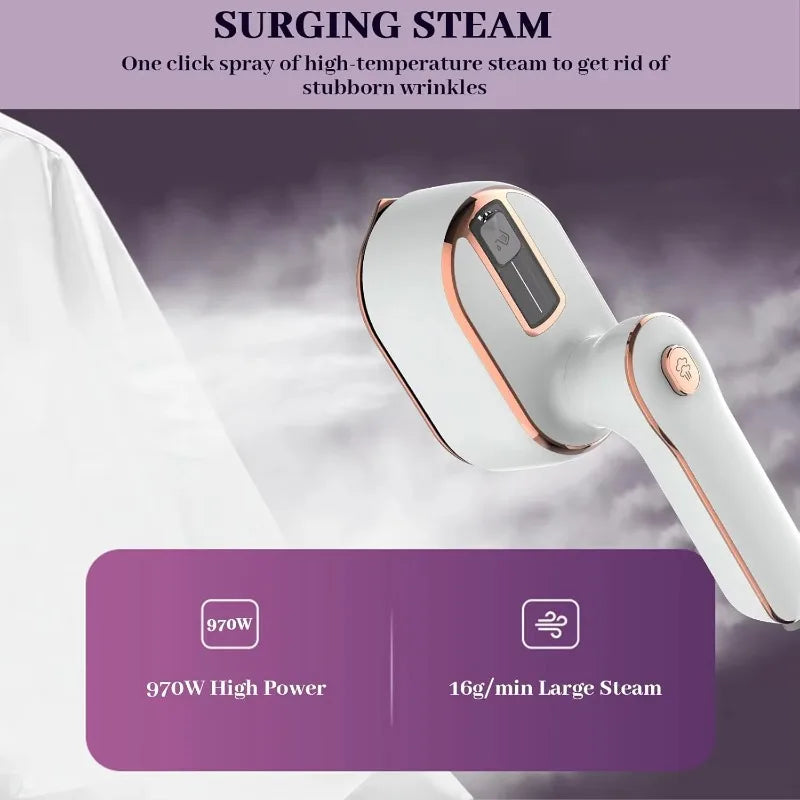 1000W Mini Handheld Garment Steamer Steam Iron for Clothes Household Fabric 100ml Mini Portable Fast-Heat for Clothes Ironing