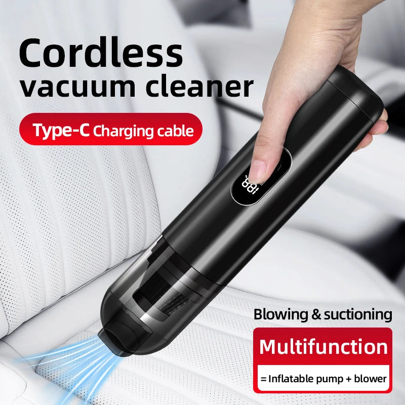 Car Vacuum Cleaner, Portable Cordless Handheld with 14000Pa Strong Suction - 2-in-1 Vacuum and Blower for Car, Home, Pet Hair, O
