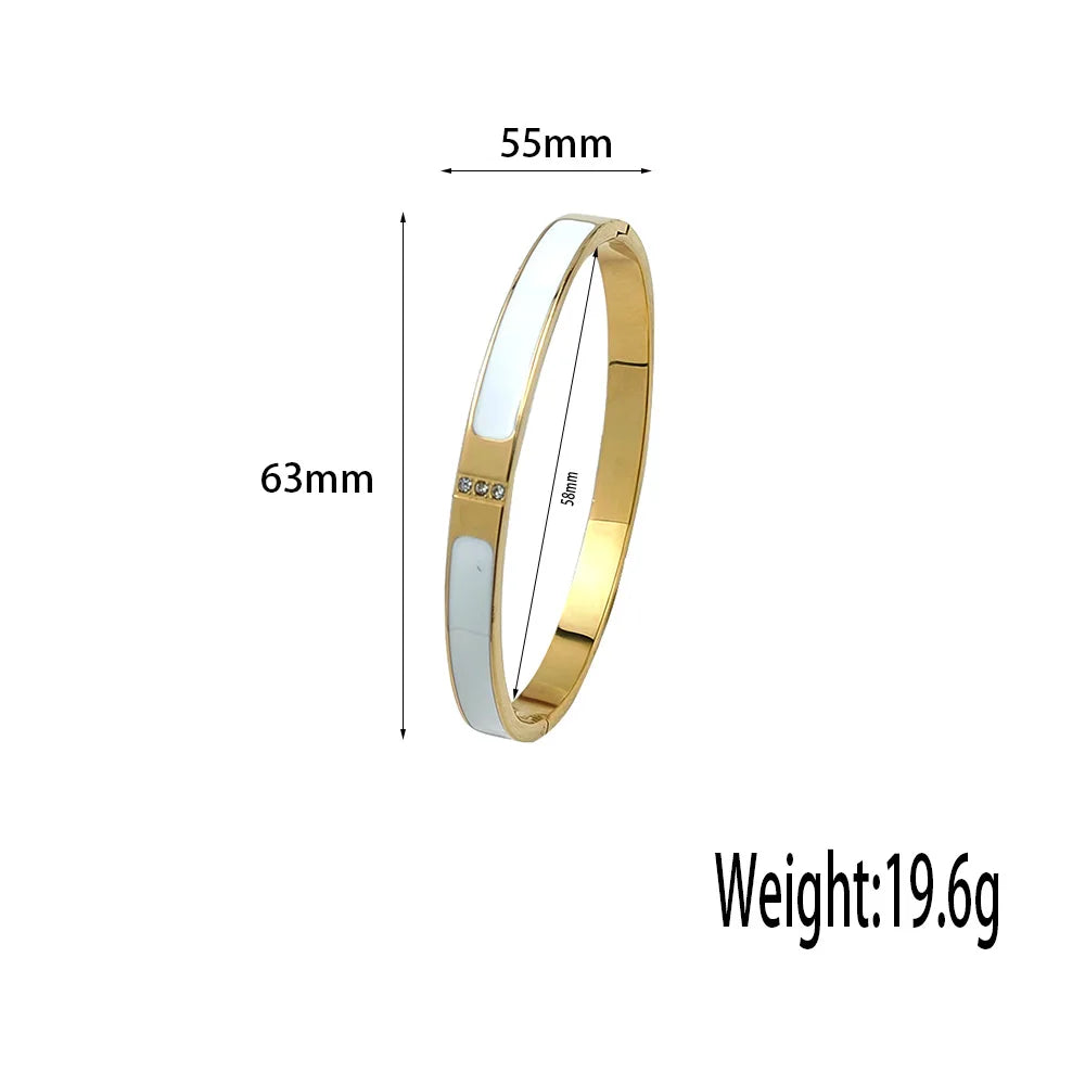 Fashion New Stainless Steel Bracelet Jewelry for Women Men Simple Zircon Gold Plated Girls Gift Hot Selling
