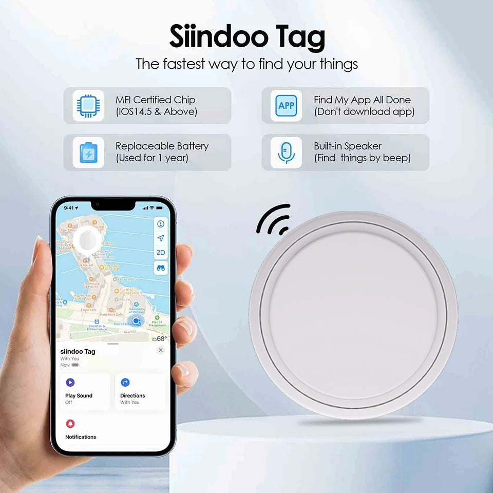 SiindooTag Precise Position Anti Loss Car GPS Instrument Mini Locator GPS Car Tracking  Anti Loss Artifact ElectricBike Backpack