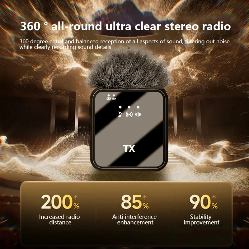 Xiaomi Wireless Lavalier Microphone for iPhone Android Microphone Reverb Sound Video Recording Podcast Noise Reduction Clip mic