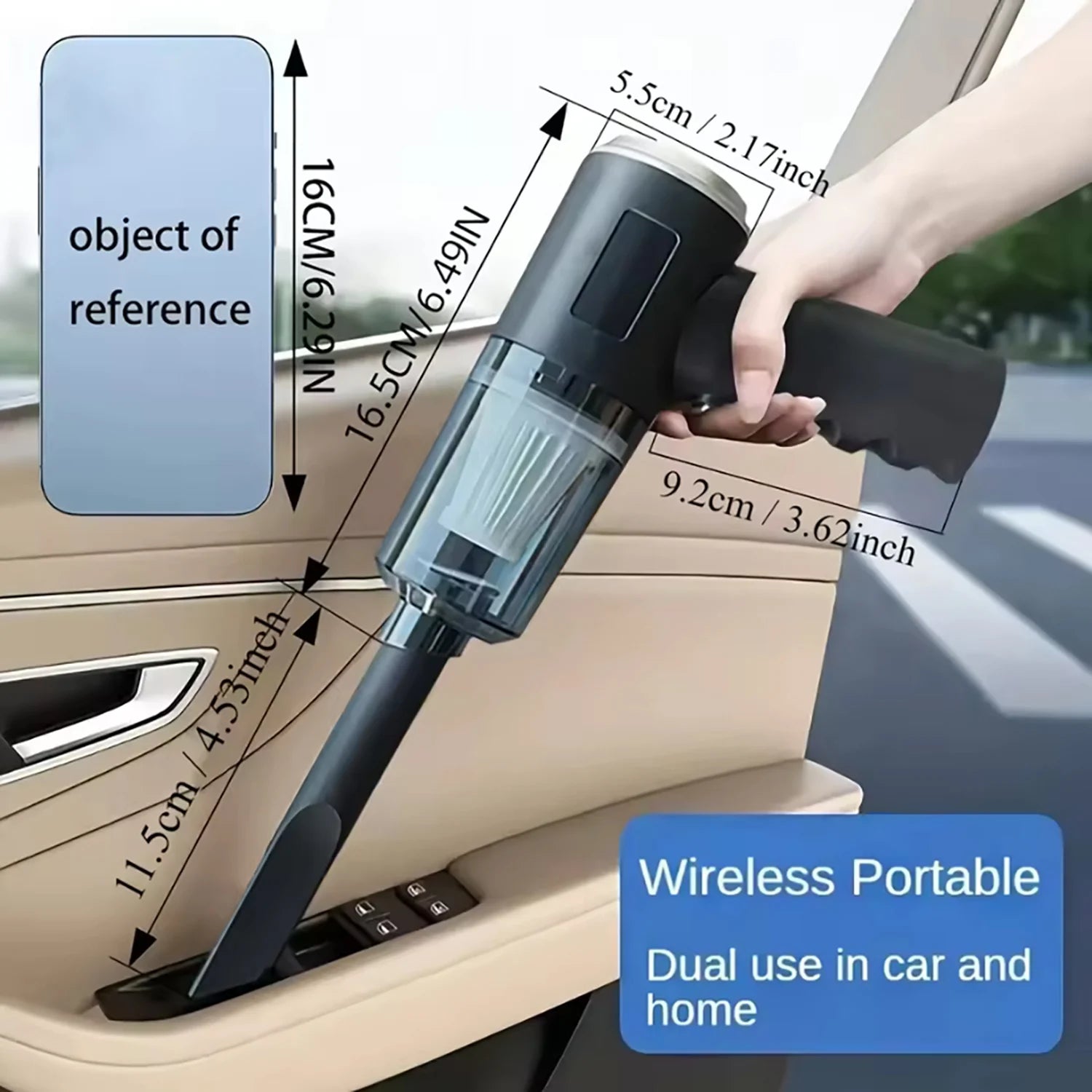 Car Vacuum Cleaner Handheld Auto Vacuum USB Charging Car Cleaner Small Car with Fully Automatic High Power Powerful Cleaning
