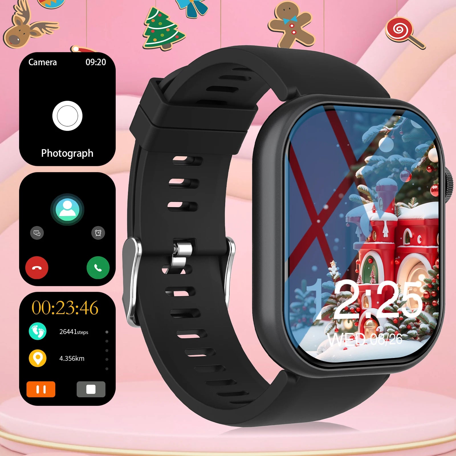 Smart watch, wireless calling /dial, Various APP Reminders,Suitable for men and women, sports watches，for iPhone/Andriod