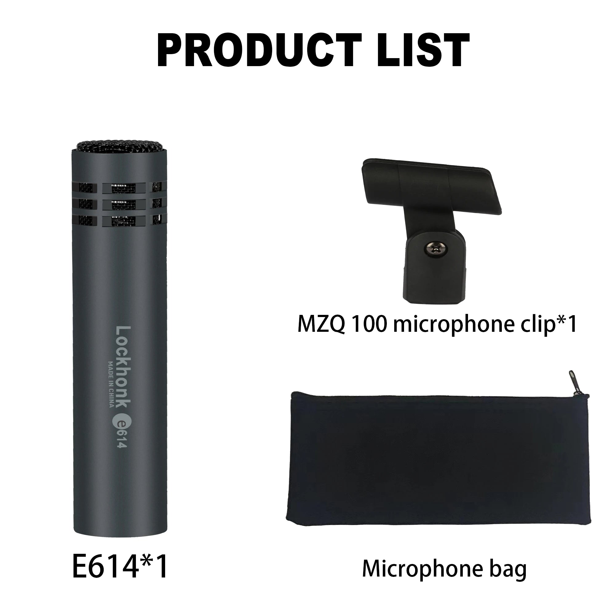 High quality E614 condenser instrument microphone cardioid instrument mic with clamp mount for Hot selling