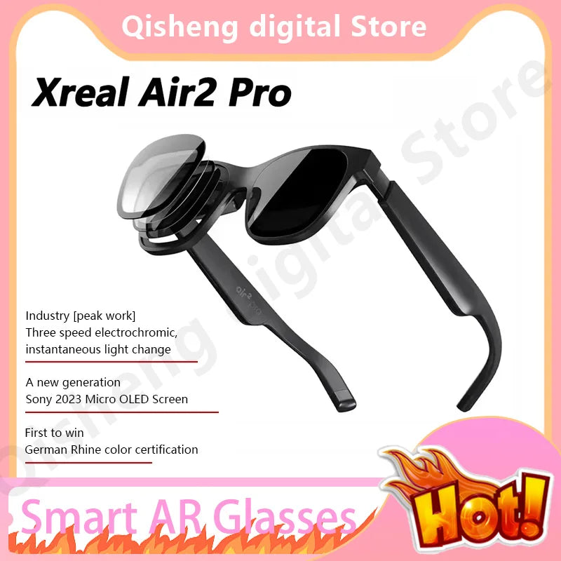 XREAL Air2 Pro Smart AR Glasses Portable Nreal Beam Pro 1080p Screen HD 130 Inches Space Cinema for Google Polarized Smartphones