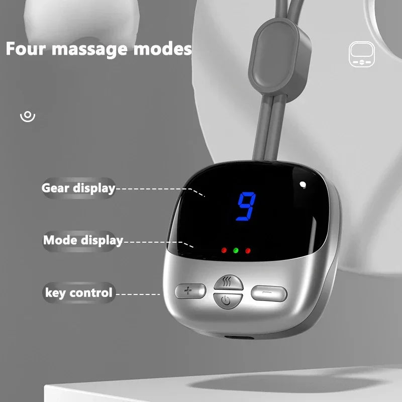 Cervical Massager Portable Massage Pendant for Relaxing Neck and Shoulders, 9 Intensity Levels and 4 Massage Modes