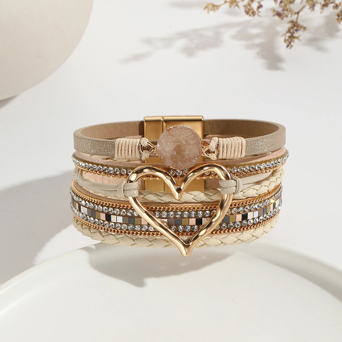 Fashion New Bracelet Bohemian Multi layer Bracelet Love Opening Bracelet Design Sense Jewelry