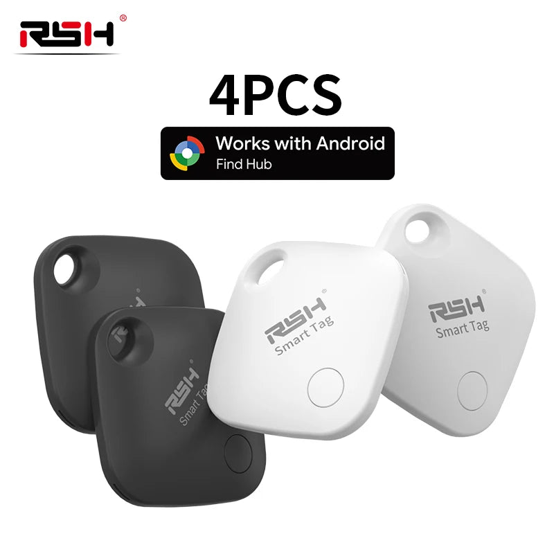 4PCS Security Tracker Android Anti Loss Smart Tag via Google's Find Hub Navigation Finder Locator for Xiaomi Samsung Pixel Vivo