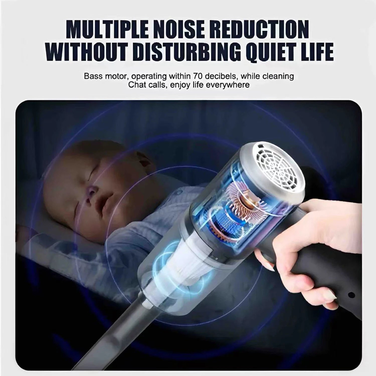 Combination Vacuum Cleaner USB Charging Car Household Vacuum Cleaner Small Car with Fully Automatic High Power Powerful Cleaning