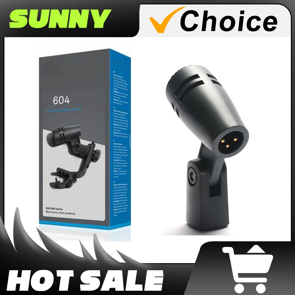 E604 Dynamic Series Cardioid Instrument Wired Drum Microphone e 604 with Clamp Arm Stand for Professional Recording