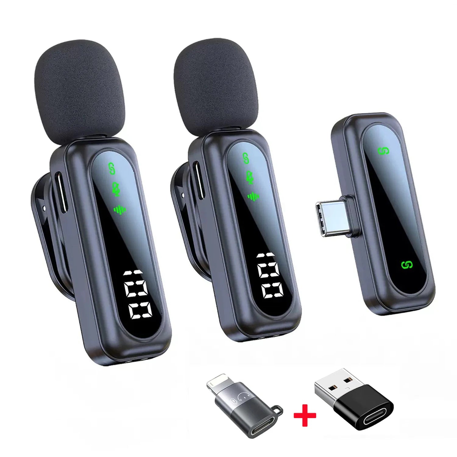 New Wireless Lavalier Microphone, Video Recording Clip-on Mics with Magnetic Mount &Noise Reduction for iPhone Android PC Live