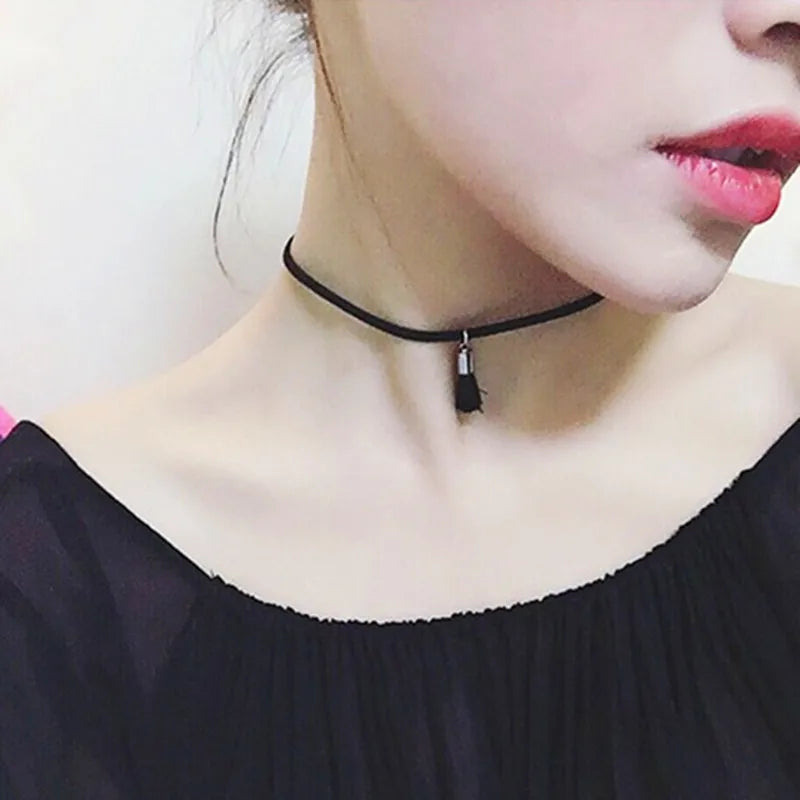 New Fashion Jewelry Leather With Tassel Dangle Necklace For Women Girl Gift Wholesale