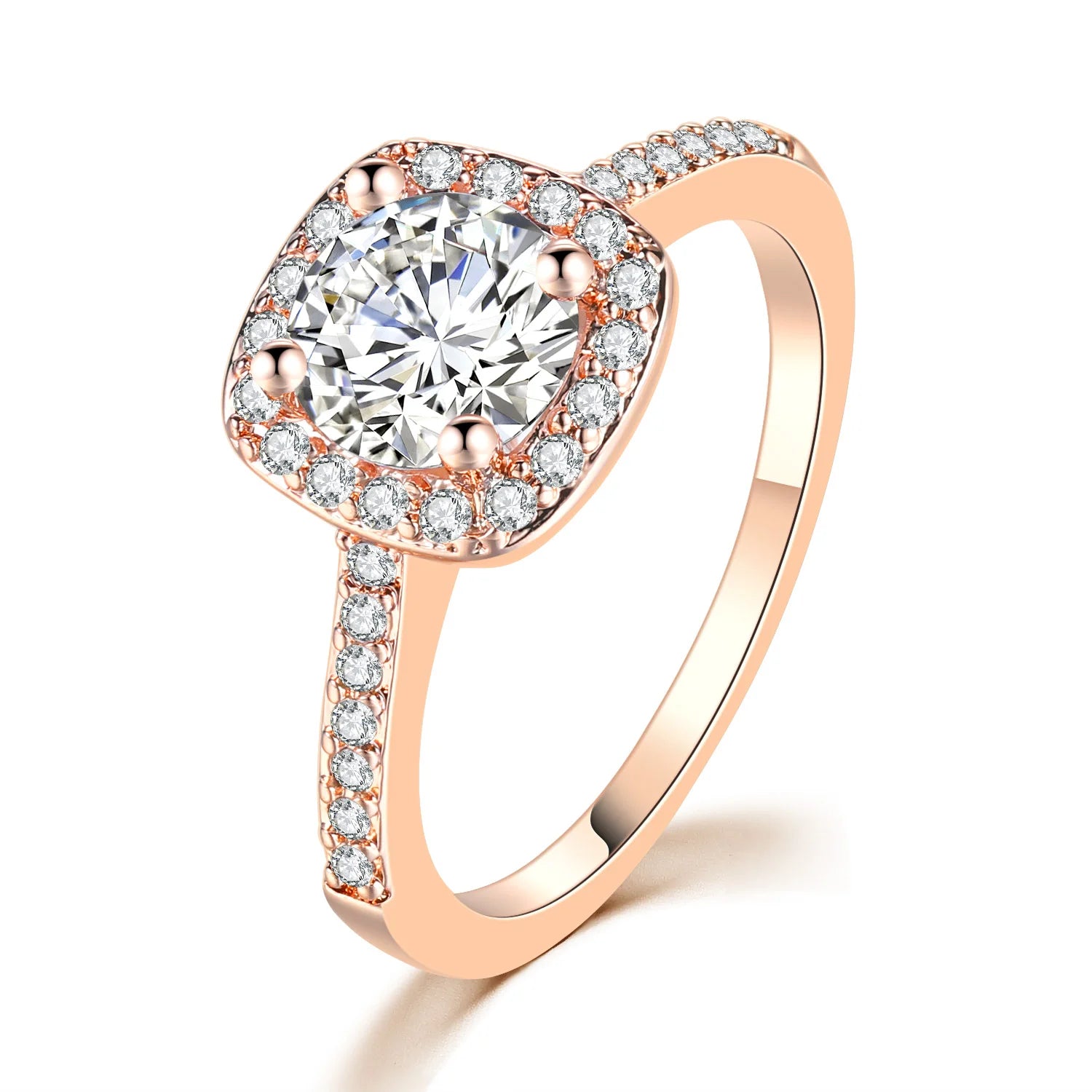 Double Fair Exquisite Square Wedding & Engagement Rings For Women Female Ring Jewellry Shiny Cubic Zircon Fashion Jewelry DFR531