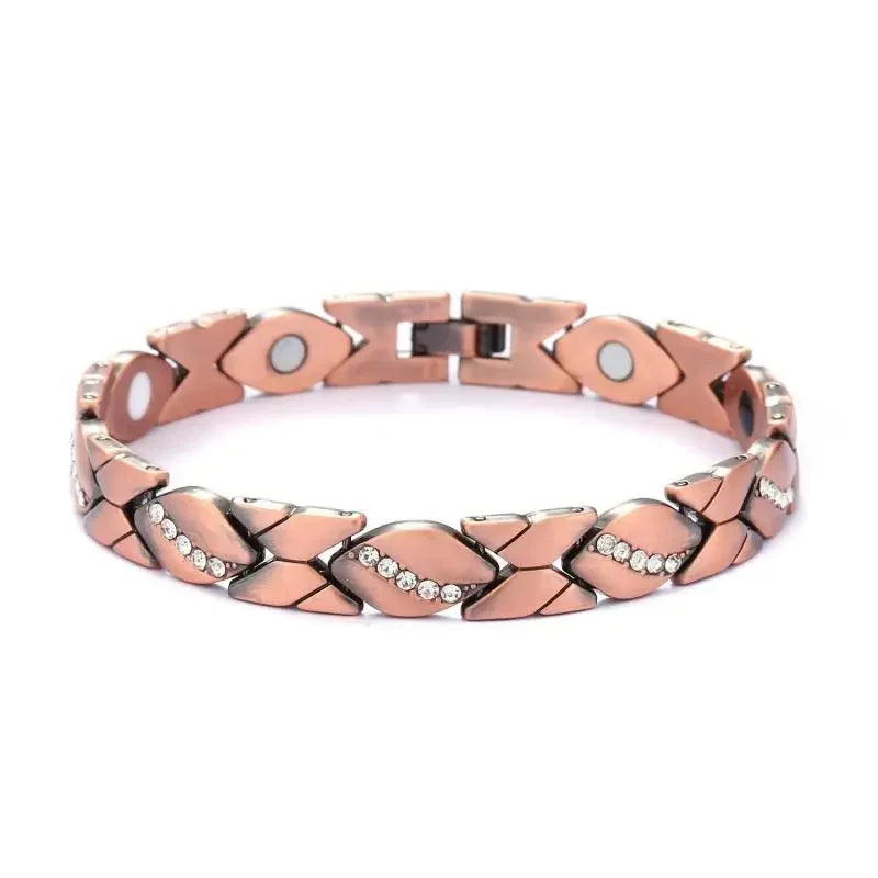 Retro Copper Color Magnetic Bracelet Men's Arthritis Pain Relief Adjustable Bio-Energy Blood Pressure Bracelet Healthy Jewelry