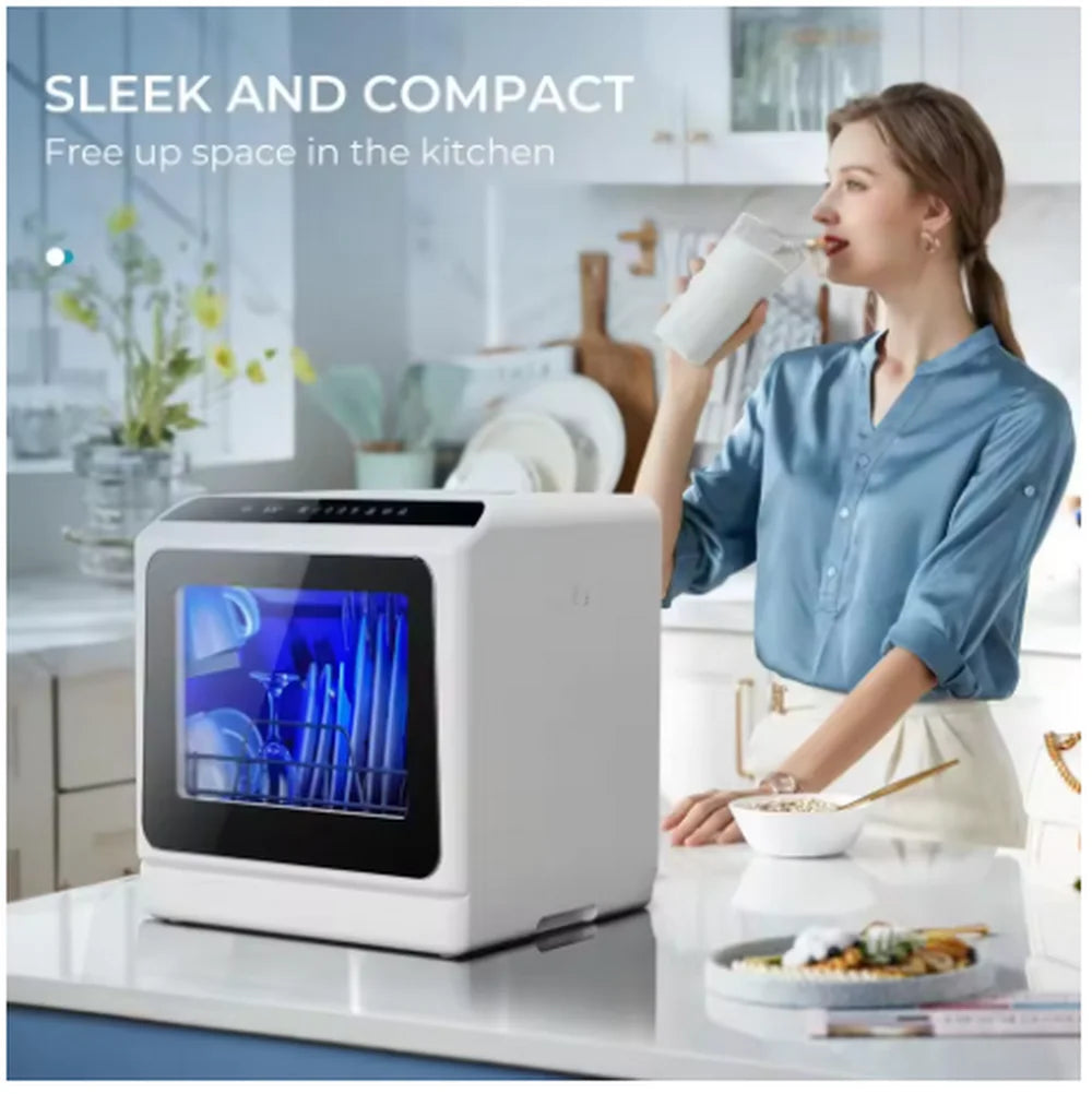 Mini portable dishwasher countertop compact dishwasher, desktop small dishwasher with 5L built-in water tank GN781TB