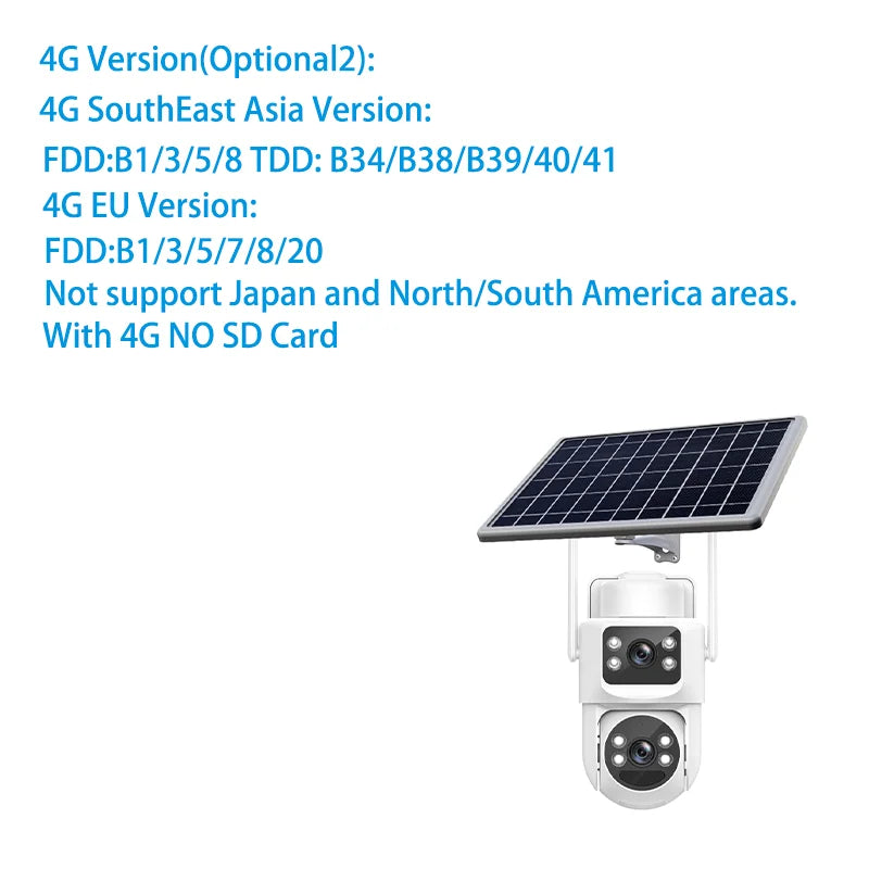 EseeCloud 8MP 4K 2.4G 5G WiFi6 Dual Lens Dual Screens Mini Wireless PTZ Security Camera 4G Sim Card Outdoor Solar Camera