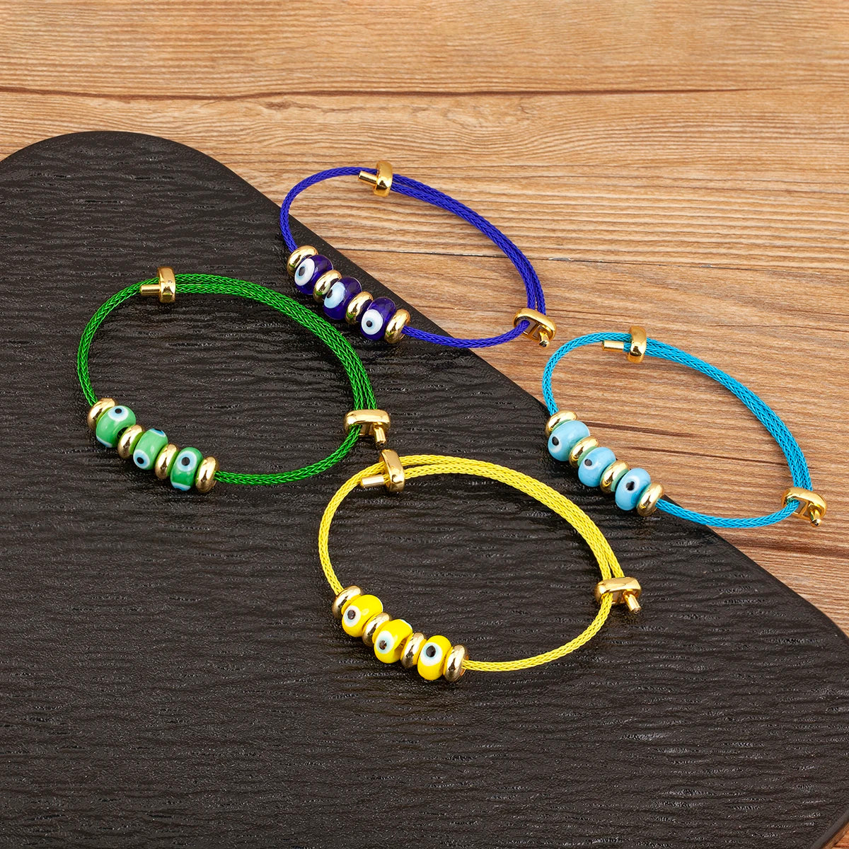 Nidin New Fashion Lucky Turkish Evil Eye Rope Bracelet Adjustable For Women Female Punk Style Personality Design Jewelry Gifts