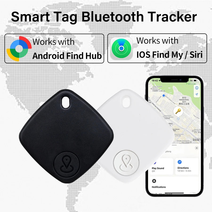 IOS Android Smart Tag GPS Tracker Global Locator Bluetooth Anti-Lost Device for iPhone Find My Google Luggage Pet Car Key Finder