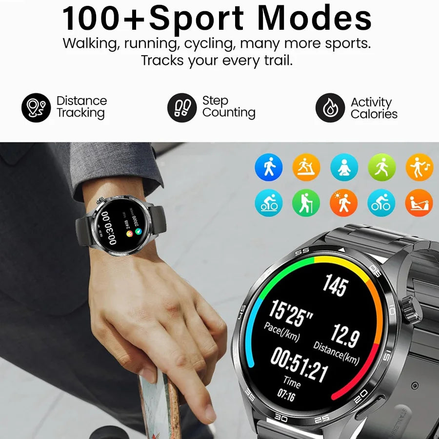Smart Watches for Men, 1.52" HD AMOLED Fitness Tracker with 110+ Sport Modes, 24/7 Heart Rate Sleep Monitor , IP68 Waterproof