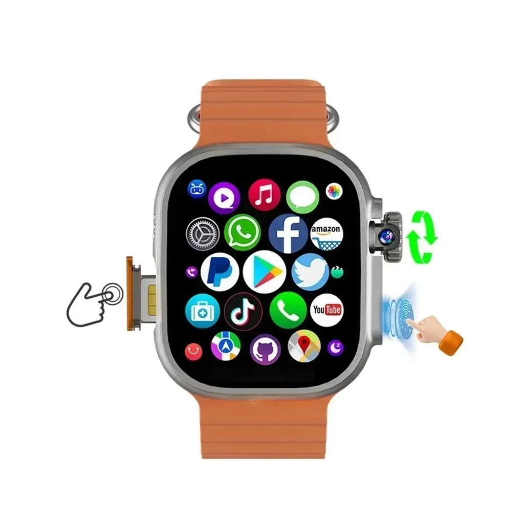 4G Android Smartwatch DW100 New Global Call Fingerprint Unlock 4G SIM Card 2.29 Inch AMOLED Video Chat WIFI GPS App Download