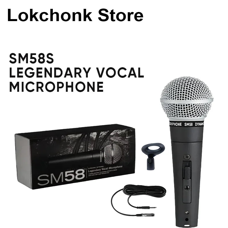 Metal SM58 cardioid Dynamic Microphone For Stage Singing Professional Wired Microphone for Karaoke BBOX Recording Vocal