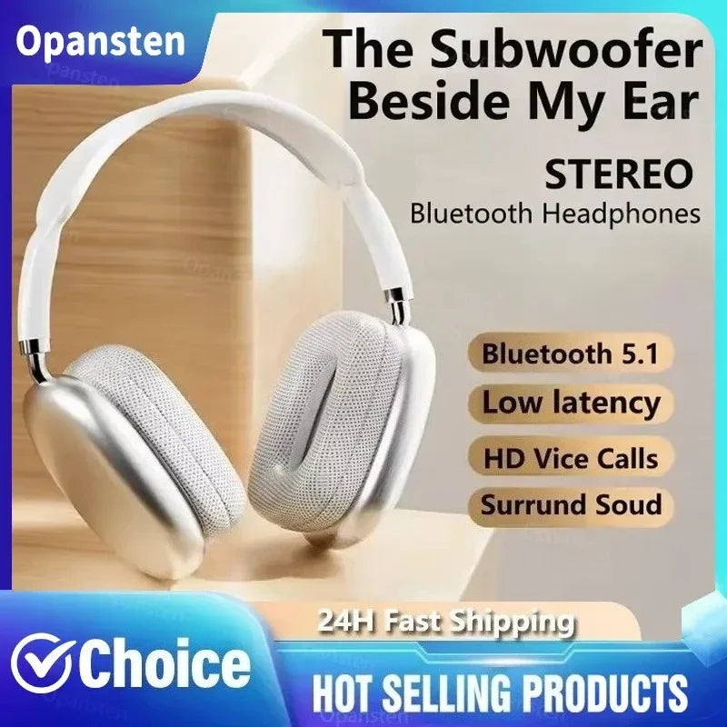 P9 Pro Max Head Mounted Bluetooth Earphones Noise Cancelling Wireless Stereo Sound Earphone Sports Gaming Bluetooth Headphones