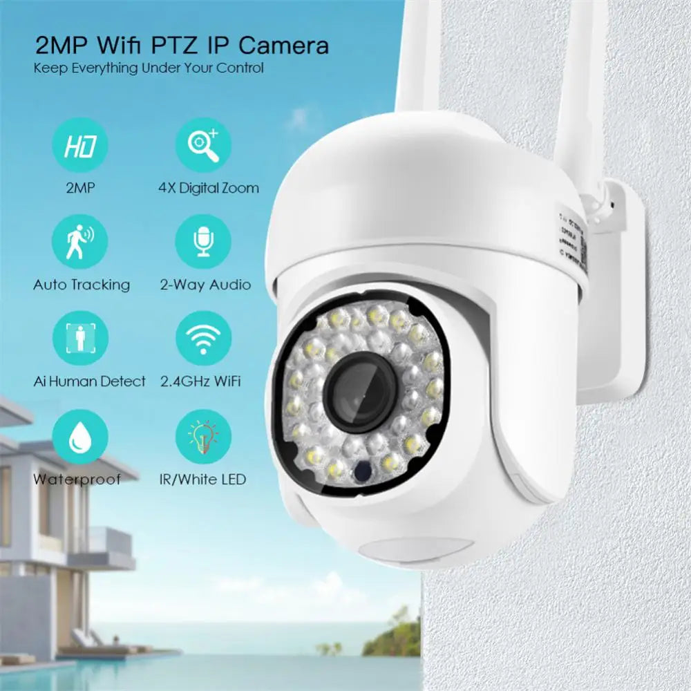 Yi iot WiFi IP Camera Outdoor Surveillance PTZ Camera 2MP Color Infrared Night Vision Ai Human Detection Security CCTV Mini Cam