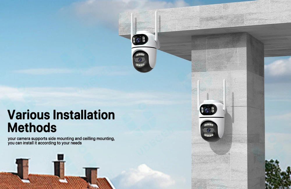 Wifi PTZ Camera iCsee APP 8MP 4K HD Dual Lens Dual Screens Video Surveillance IP Camera Ai Tracking Outdoor Home Security CCTV