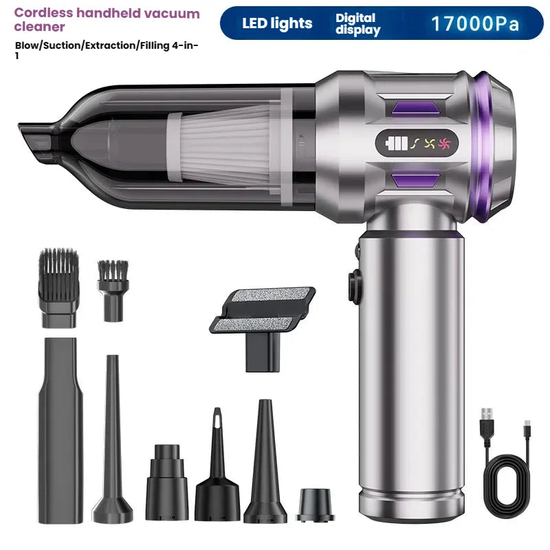 In-Car Vacuum Cleaner, Handheld for Vehicle Use, High Suction Power, Wireless, Amazing Vacuum Tool for Both Car & Home, Super St