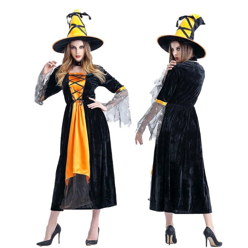 Halloween Witch Demon Role-Playing Costume Skirts And Hats Clothing Suitable For Party And Holiday Atmosphere Decoration