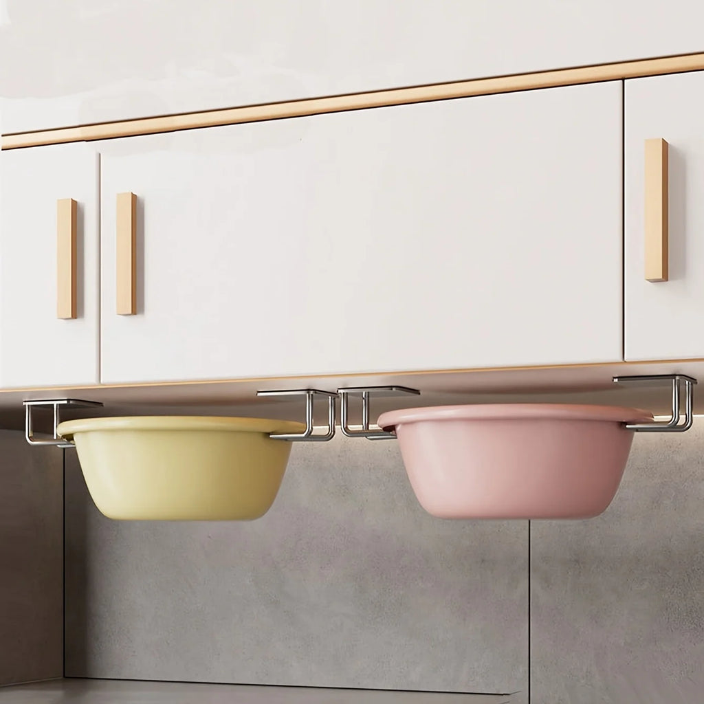 4Pcs Kitchen Storage Rack, Punching-free Wall Under Cabinet Cutting Board , Multi-functional , Accessories