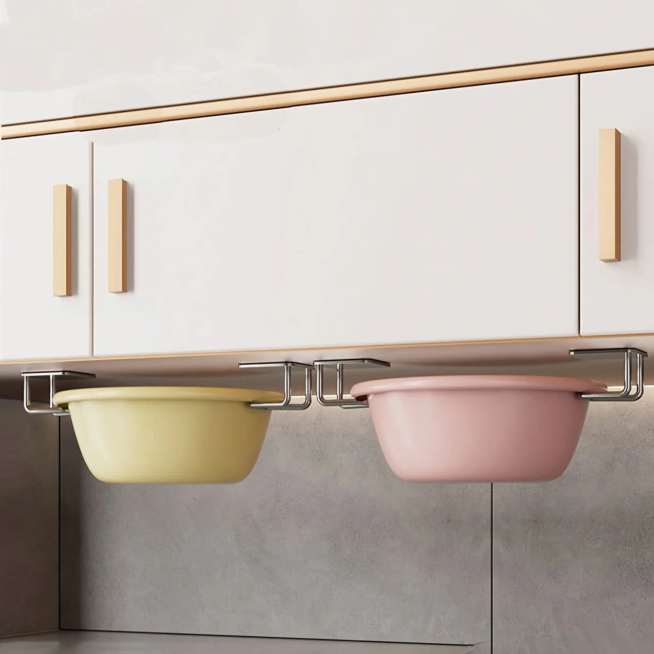 4Pcs Kitchen Storage Rack, Punching-free Wall Under Cabinet Cutting Board , Multi-functional , Accessories