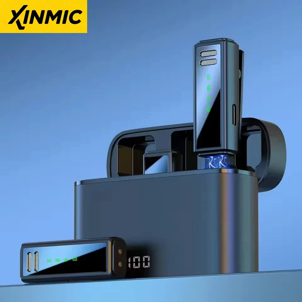 J88 Professional Wireless Lavalier Microphone With Charging Box Portable Noise Reduction Audio Recording For iPhone Android PC