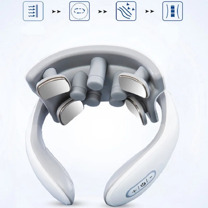 Smart Neck Massage Instrument Portable Shoulder Neck Massage Cervical Vertebra Health Care Vibrator Heating Compress Massage
