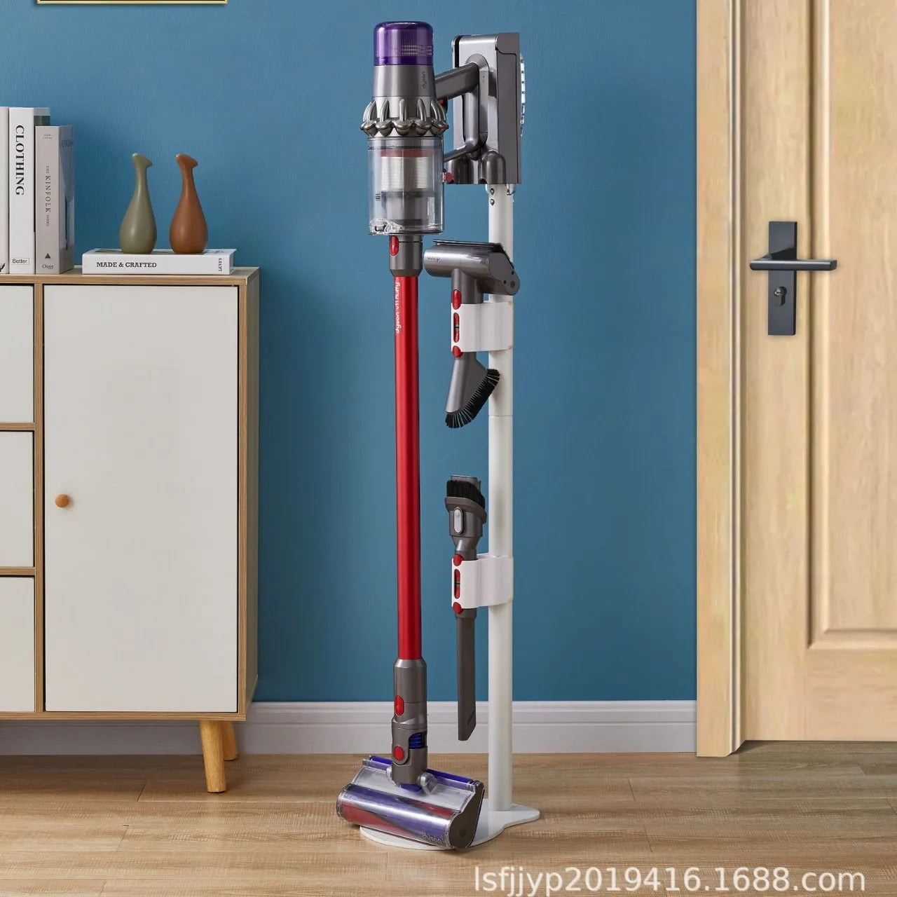 Aluminum and Plastic Vacuum Cleaner Bracket Removable and Stable Support Vacuum Cleaner Storage Rack Floor-standing Storage Rack