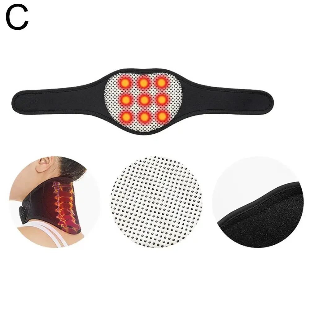 Self-heating Tourmaline Neck Magnetic Therapy Support Belt Protection Wrap Heat Relief Vertebra Pain Brace Cervical Retenti D4V8