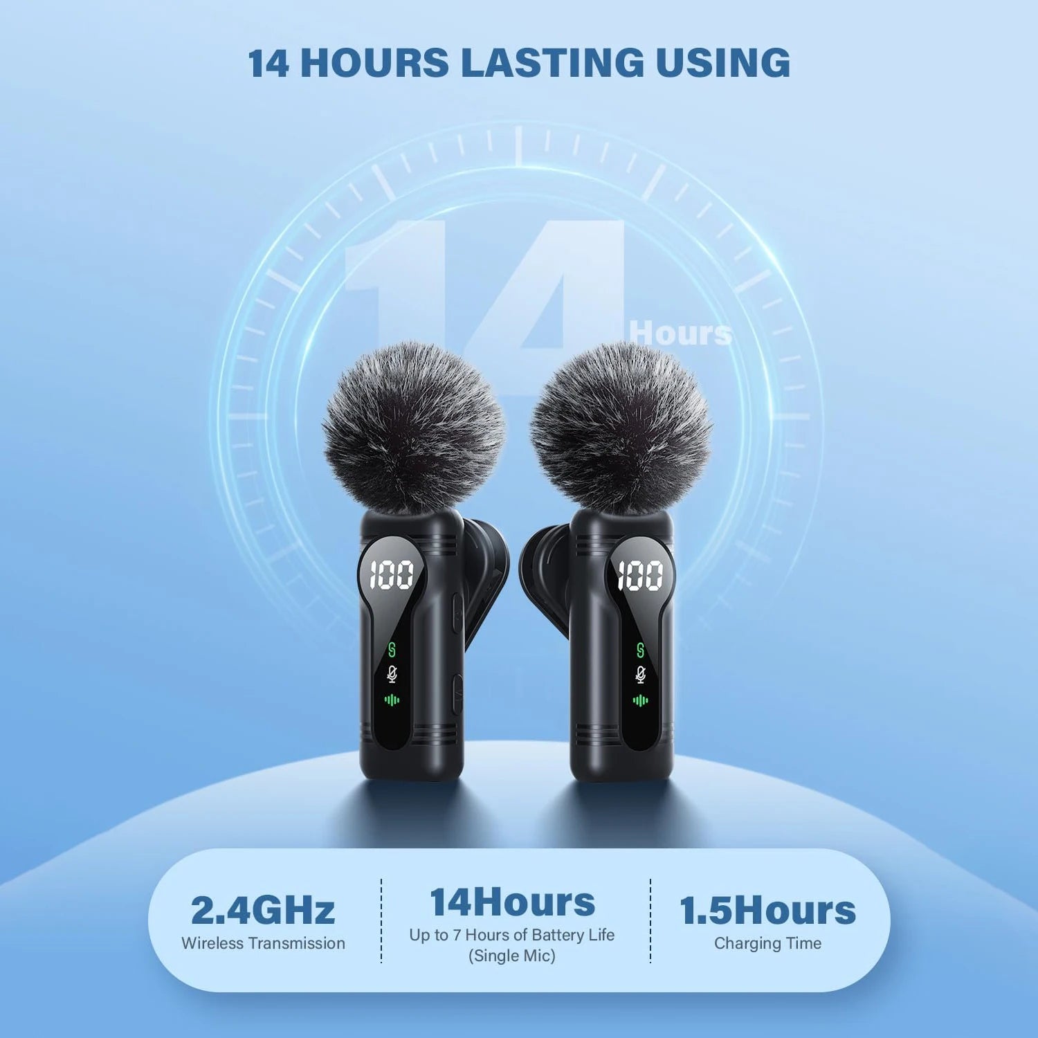 New Wireless Lavalier Microphone Magnetic Portable Noise Cancelling Audio Recording Mic for iPhone Android Laptop Live Interview