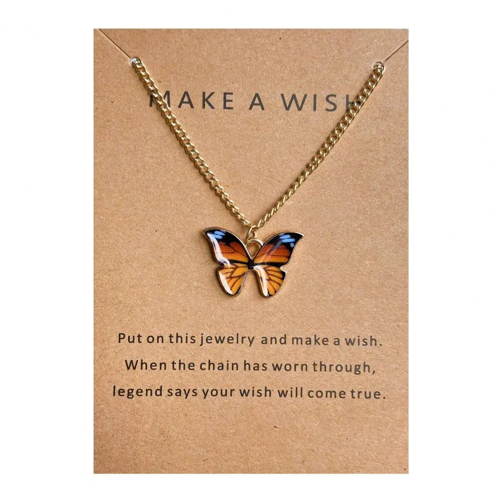 Fashion Vintage Women Necklace 2024 New Butterfly Pendant Necklace Set Romantic Dating Neck Chain For Women Lovely Neck Jewelry