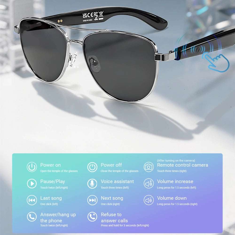GT-32 smart glasses  specificationsTranslation Sunglasses Voice Remote Control Music Eyewear Waterproof Eyeglasses
