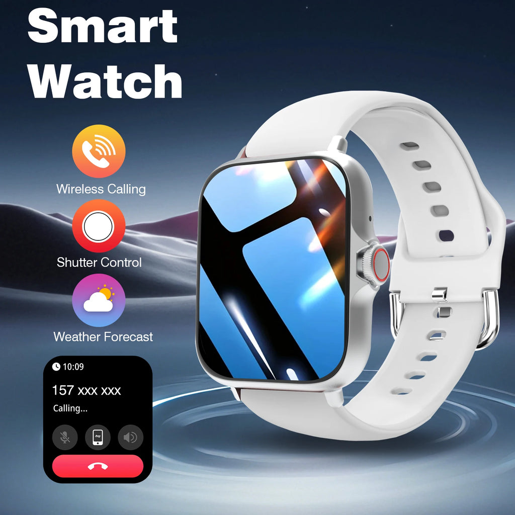 Smart Watch with 1.68-Inch HD Display – Wireless Calling/Dialing, Alarm/Message Notifications, Fitness Tracking, Music Control.
