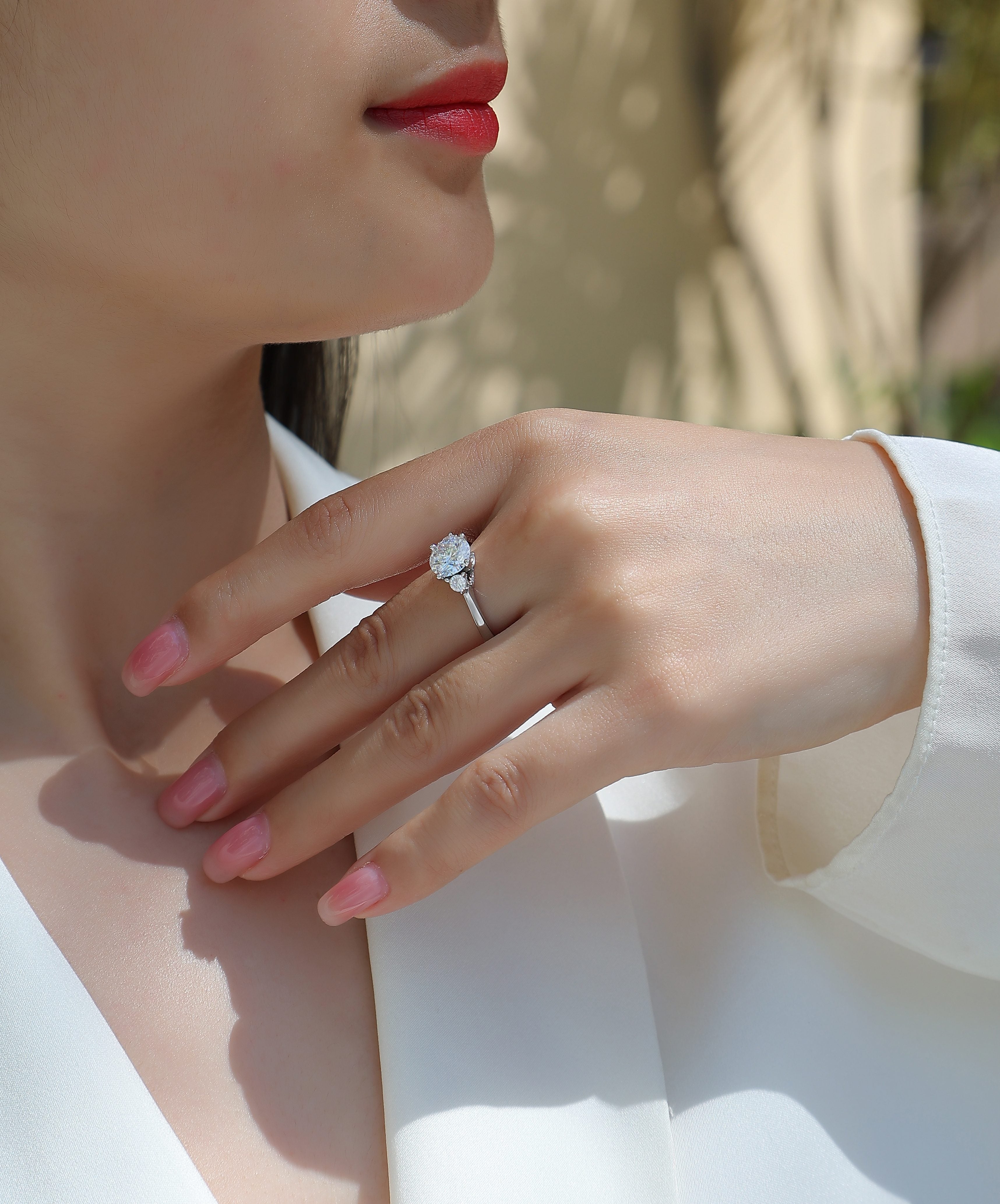1Starry Night Brilliance - A Fashionable And Luxurious Jewelry Piece Set With 2-carat Moissan Diamond S925 Sterling Silver And Platinum-plated Diamond Prohibit TikTok sales