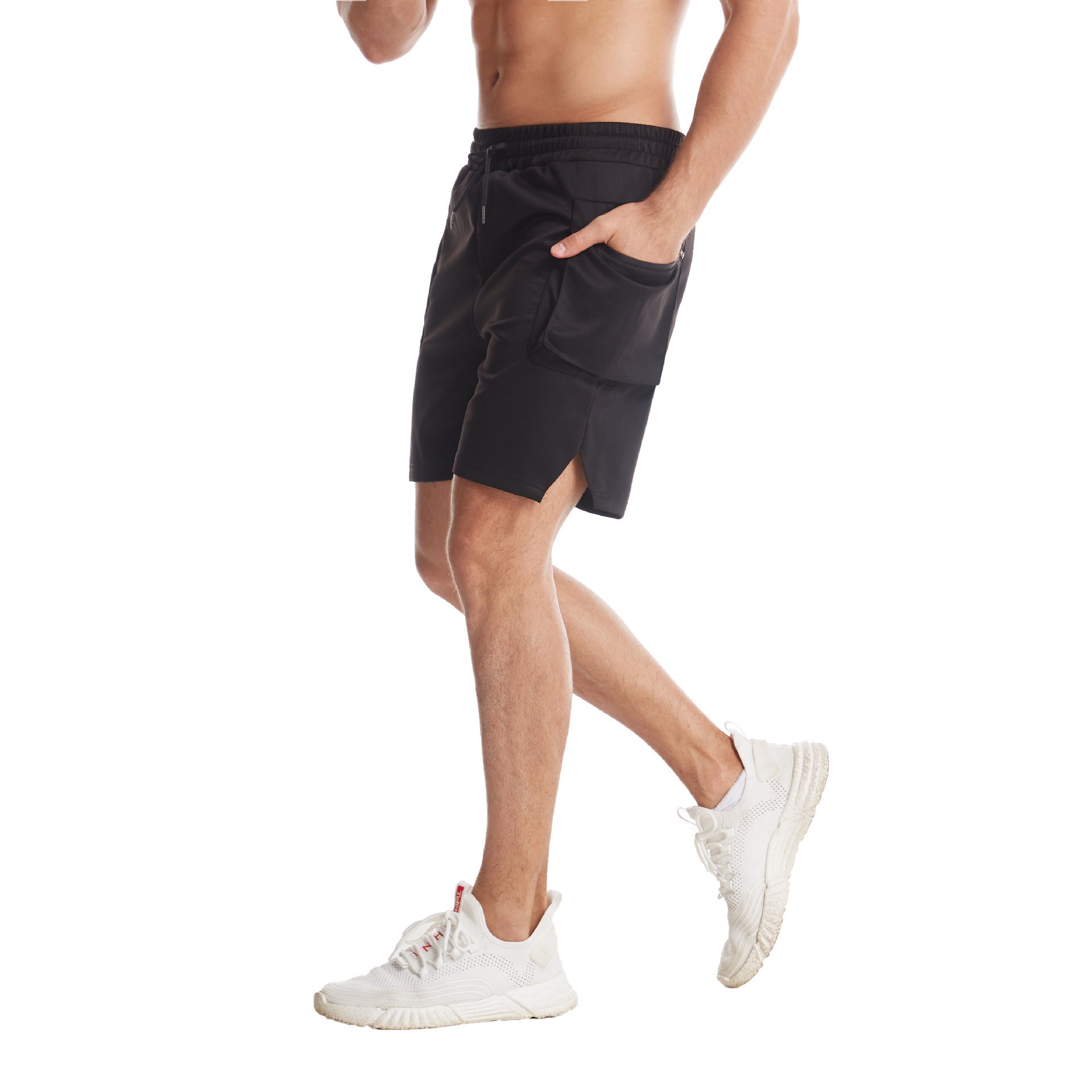Men's Breathable Training Cool Five Quarter Pants For Summer Casual Wear