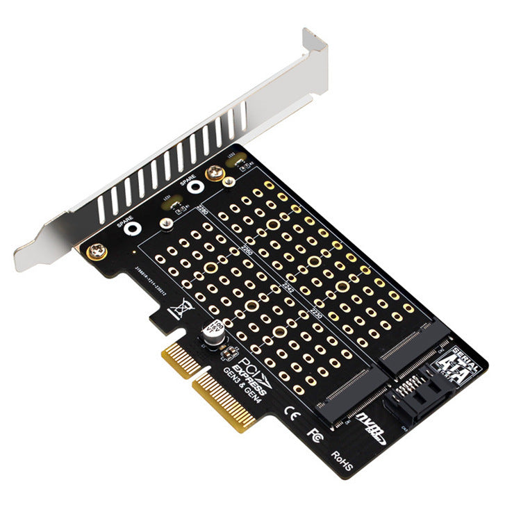 PH42 M2 NVMe NGFF SSD To PCIE SATA Dual Disk Transfer Extended Card Support MKey BKey